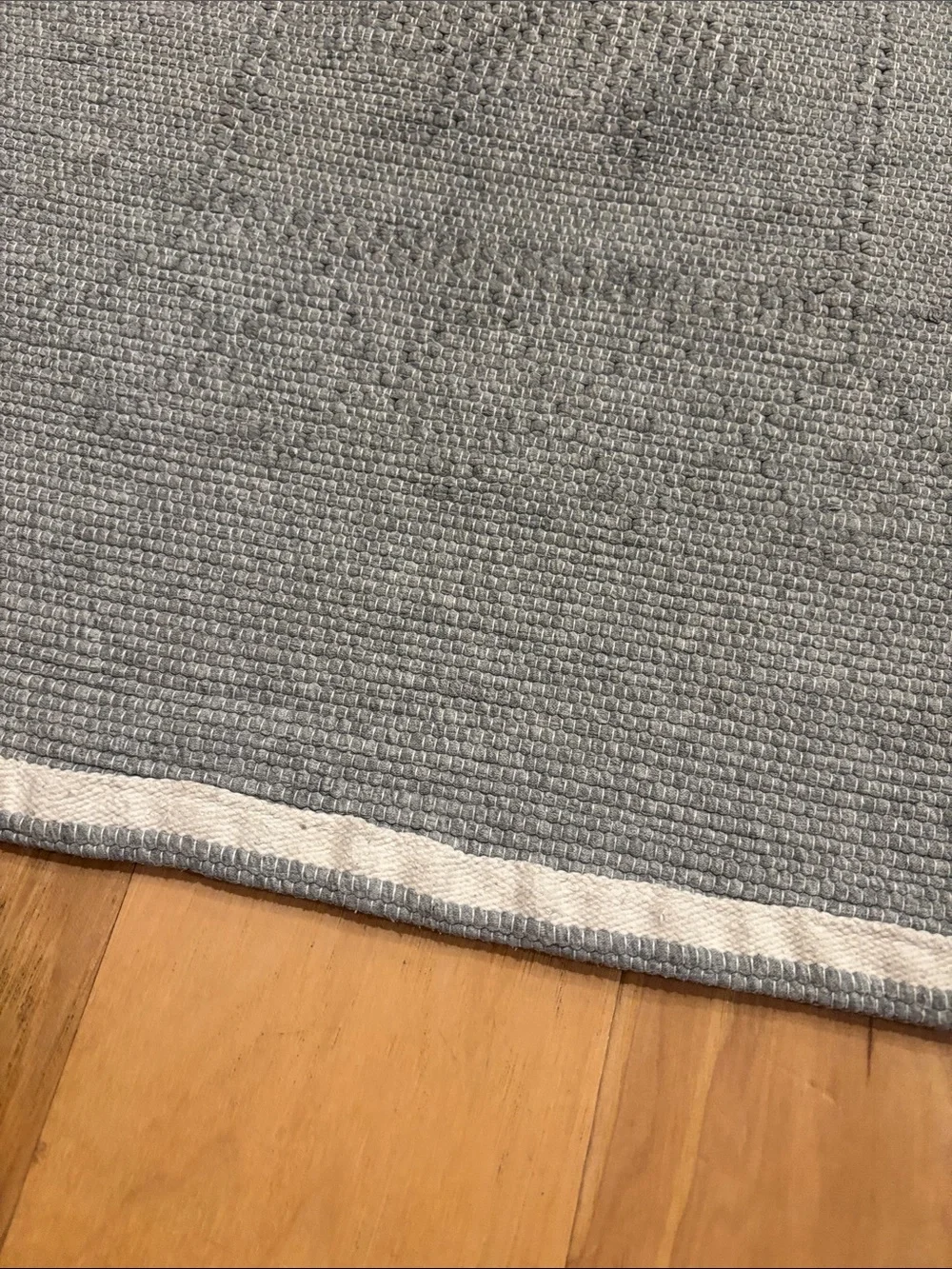 Portuguese Gray Textured Knit Runner with Star Motif